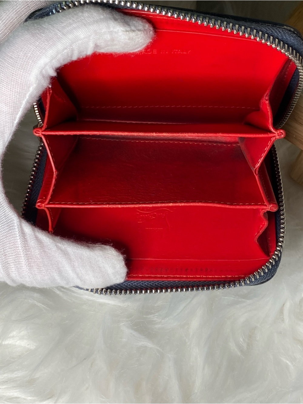 Christian Louboutin Panettone Denim look leather Studded coin purse wallet - Picture 13 of 13
